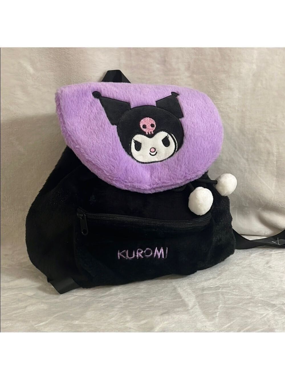 Kuromi Black and Purple Cartoon Character Backpack